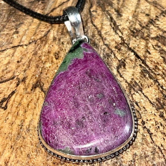 Anyolite Ruby Zoisite Pendant 2” - Picture 8 of 9